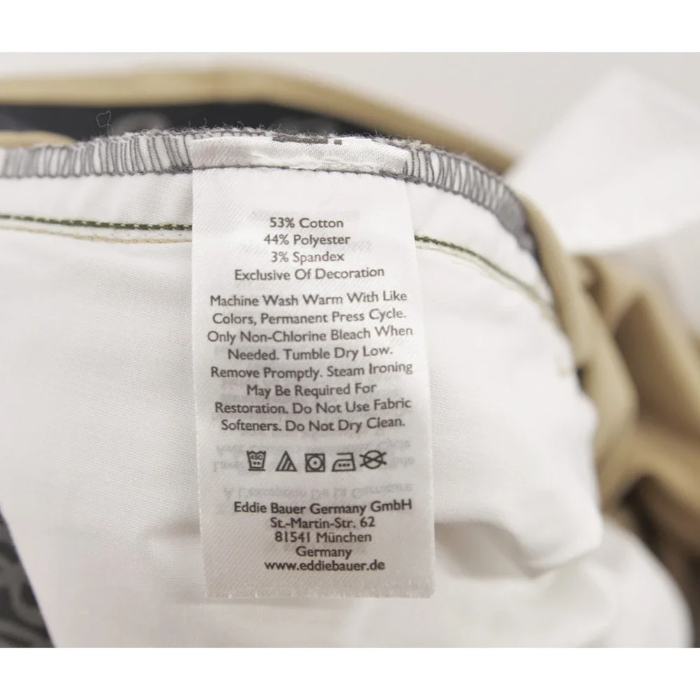 NWT Eddie Bauer Men's Flex Wrinkle Resistant Sport Chino Pants Light Khaki 40x32